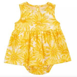 Carter's bodysuit dress with yellow sunflowers, size 24M